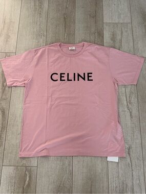 Celine Soft Pink Logo t shirt men xl authentic